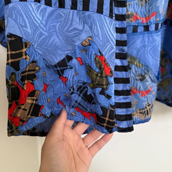 Vintage 100% Silk 16 topper open front cardigan kimono Diane Freis Glam Mob Wife - Picture 5 of 16